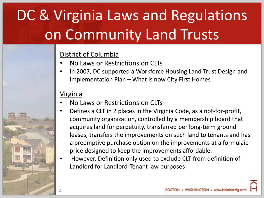 dc virginia laws and regulations on community