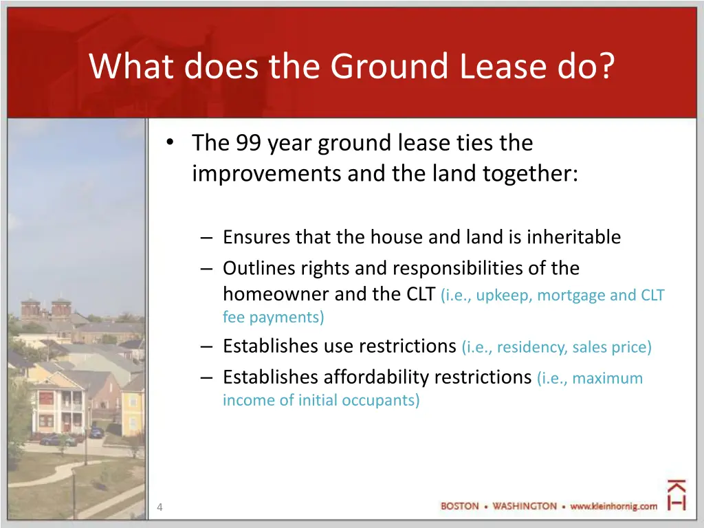 what does the ground lease do