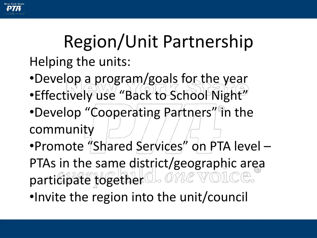 region unit partnership helping the units develop