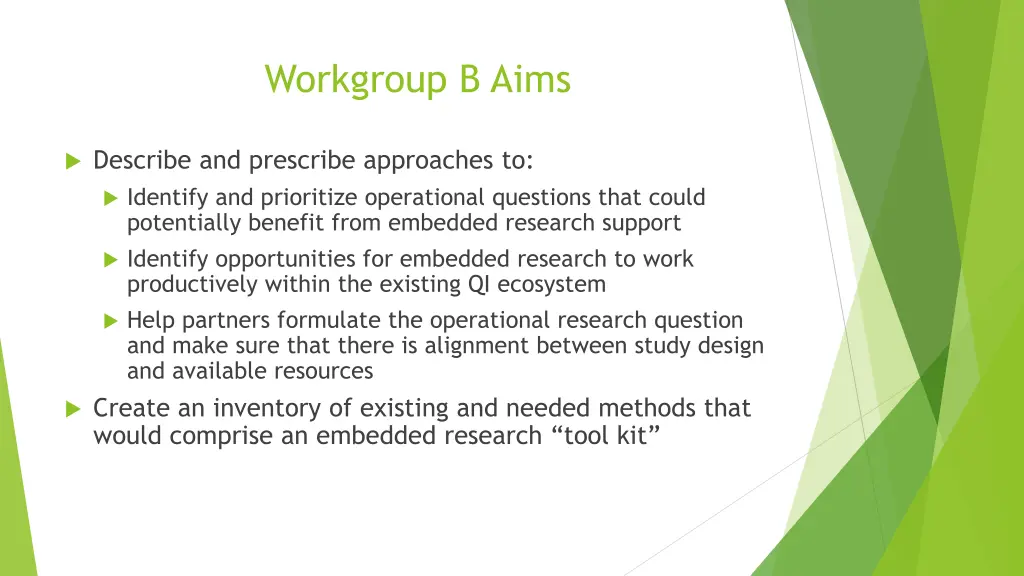 workgroup b aims