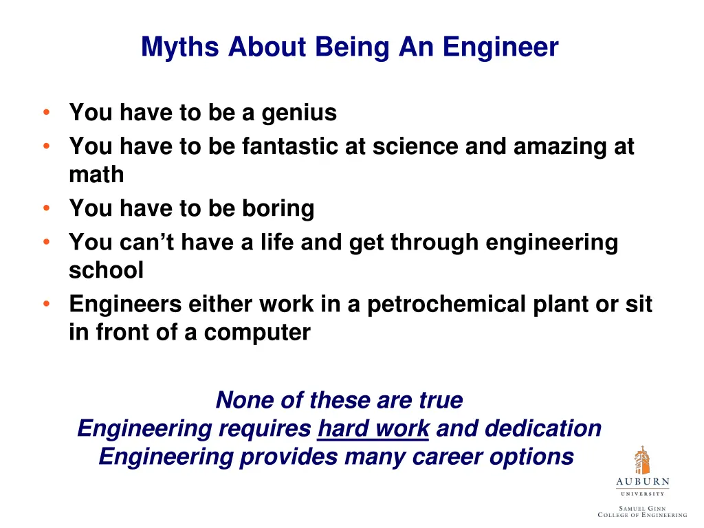 myths about being an engineer