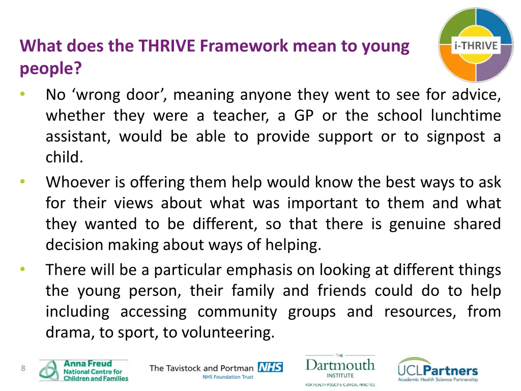 what does the thrive framework mean to young