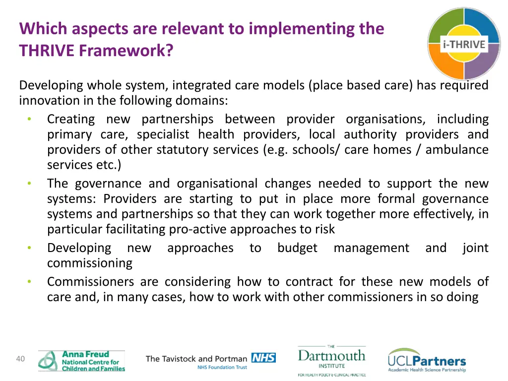 which aspects are relevant to implementing