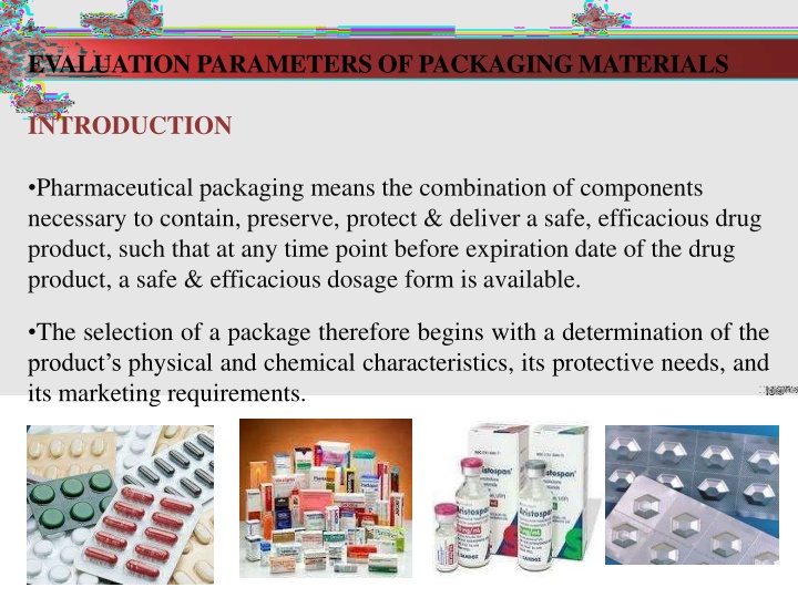 evaluation parameters of packagingmaterials