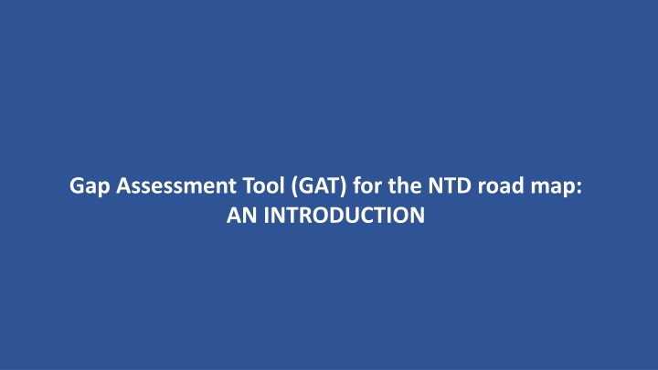 gap assessment tool gat for the ntd road