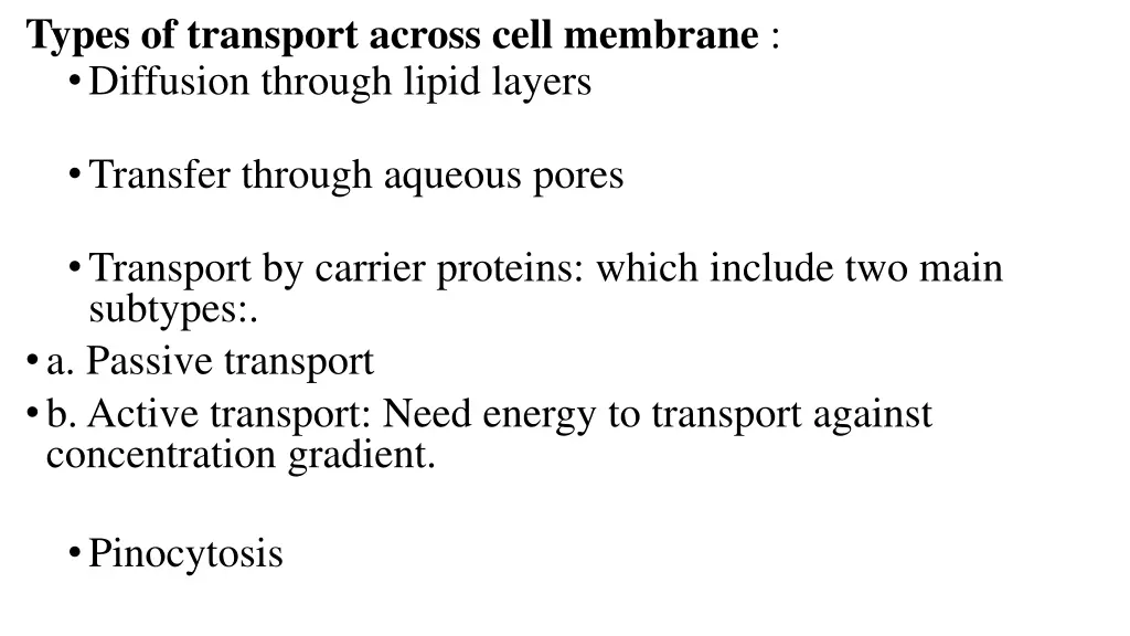 types of transport across cell membrane diffusion