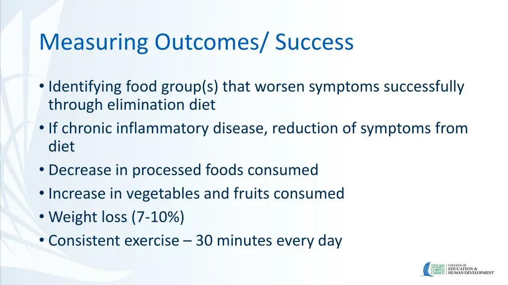 measuring outcomes success