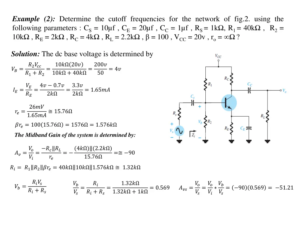 example 2 determine the cutoff frequencies