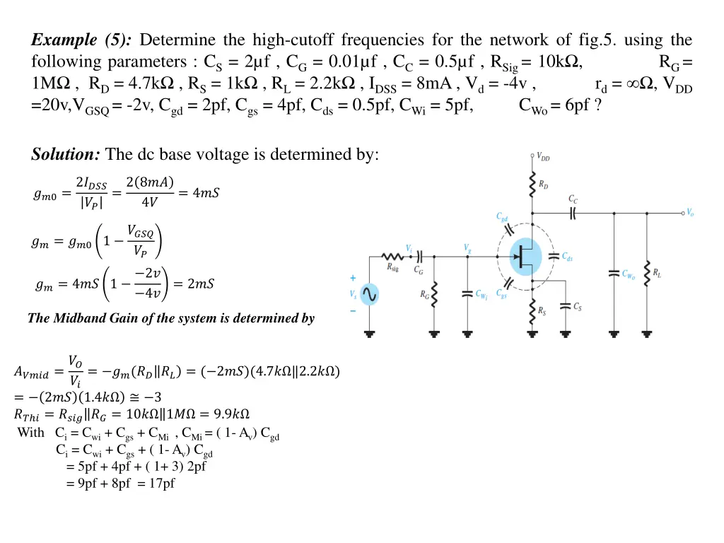 example 5 determine the high cutoff frequencies