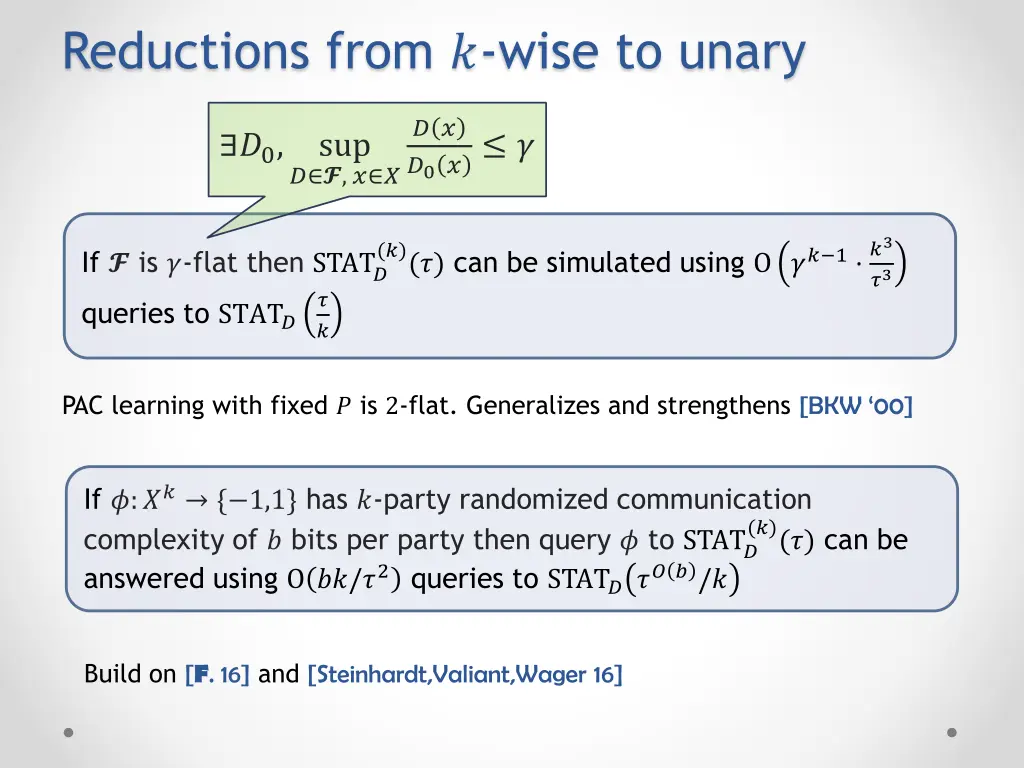 reductions from wise to unary