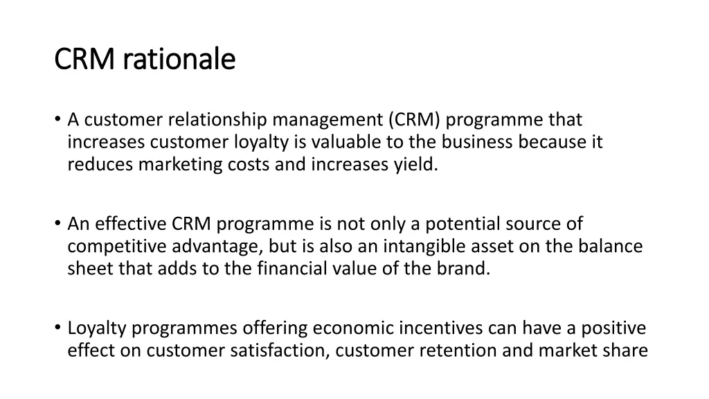 crm rationale crm rationale