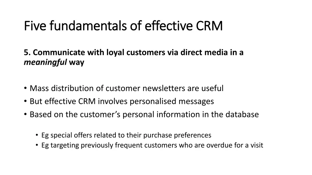 five fundamentals of effective crm five 4