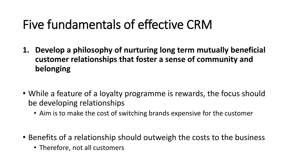 five fundamentals of effective crm five