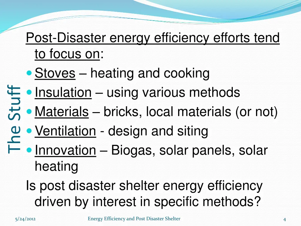 post disaster energy efficiency efforts tend