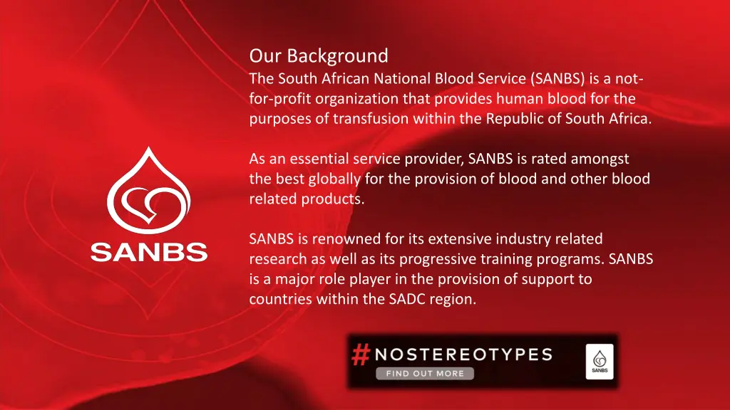 our background the south african national blood