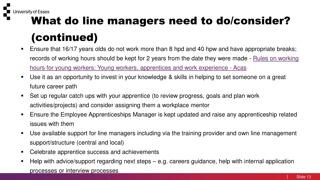 what do line managers need to do consider 1