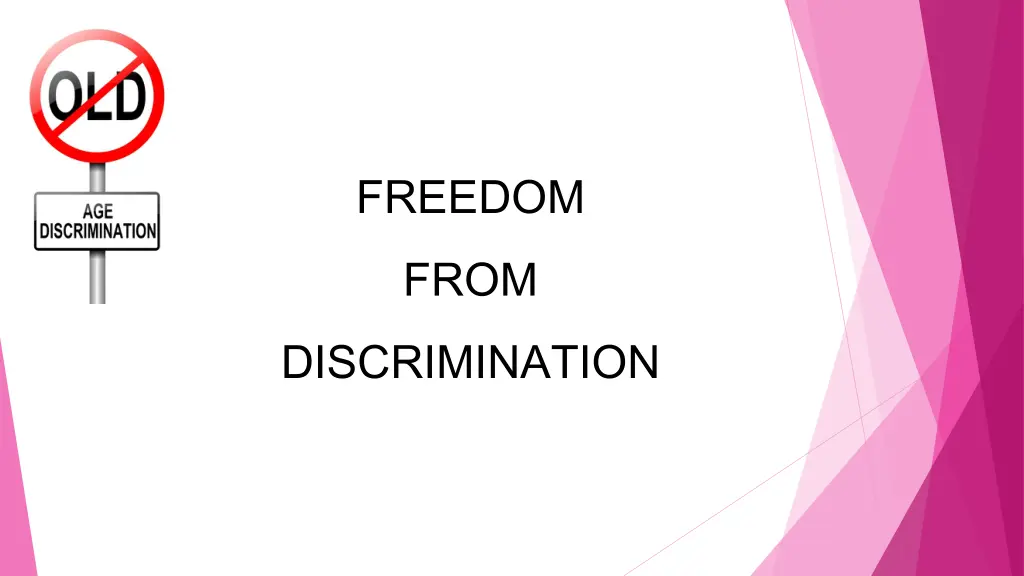 freedom from discrimination