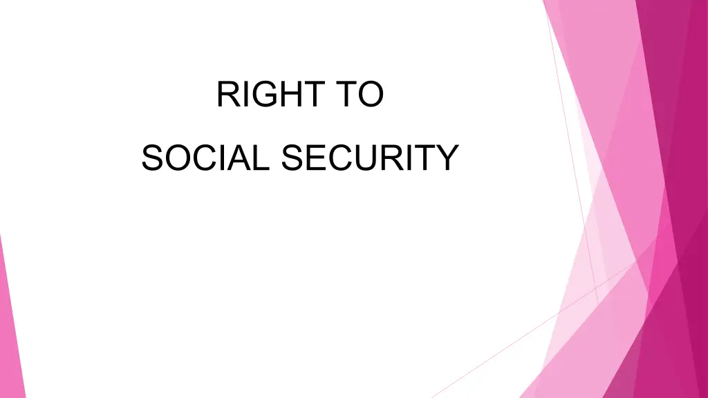 right to social security