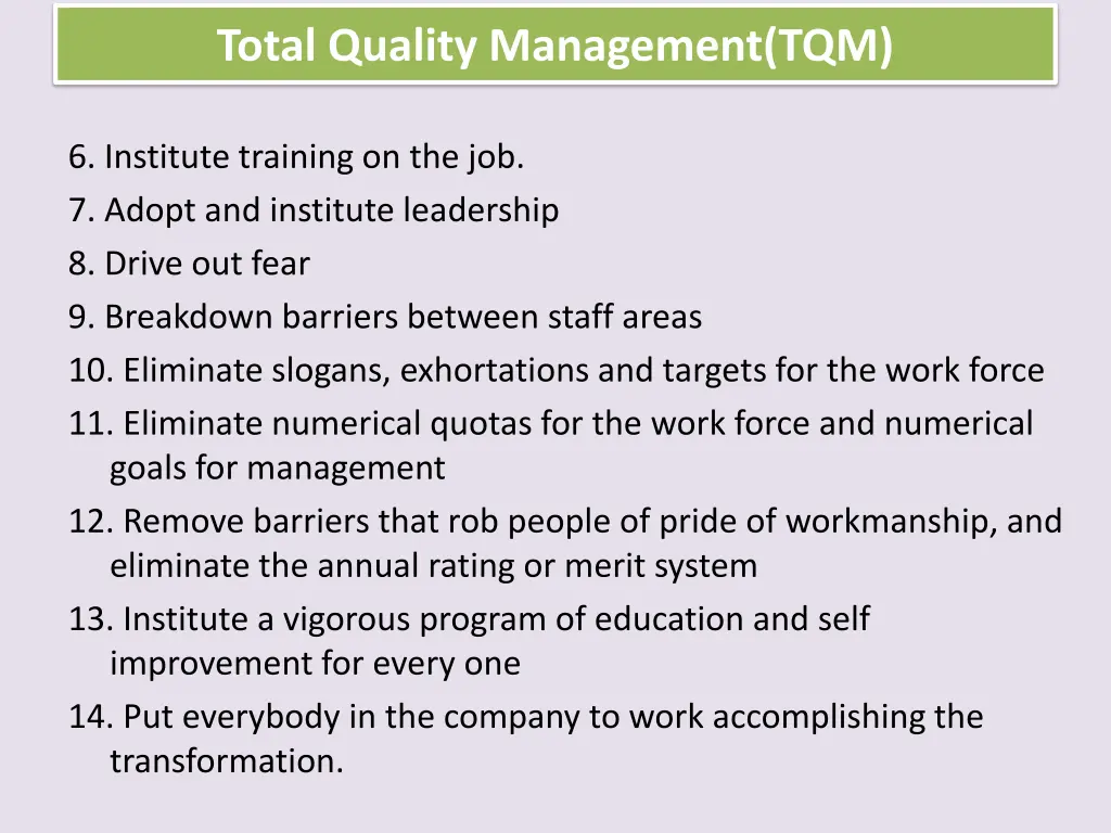 total quality management tqm 1