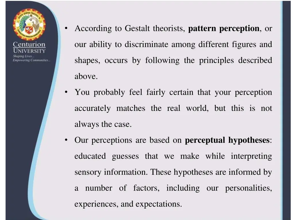 according to gestalt theorists pattern perception