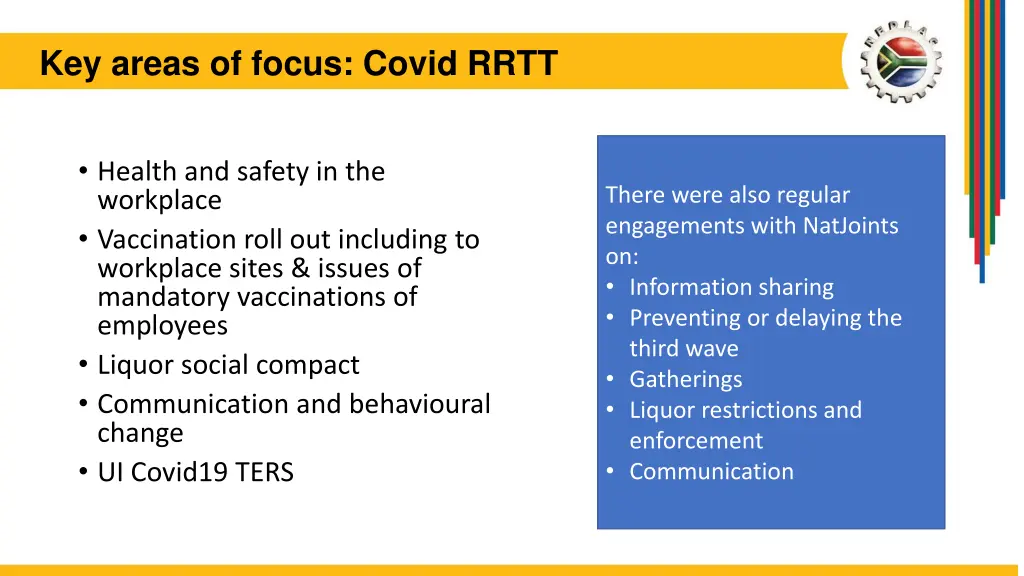 key areas of focus covid rrtt