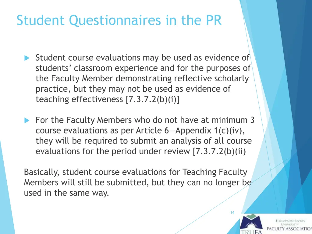 student questionnaires in the pr