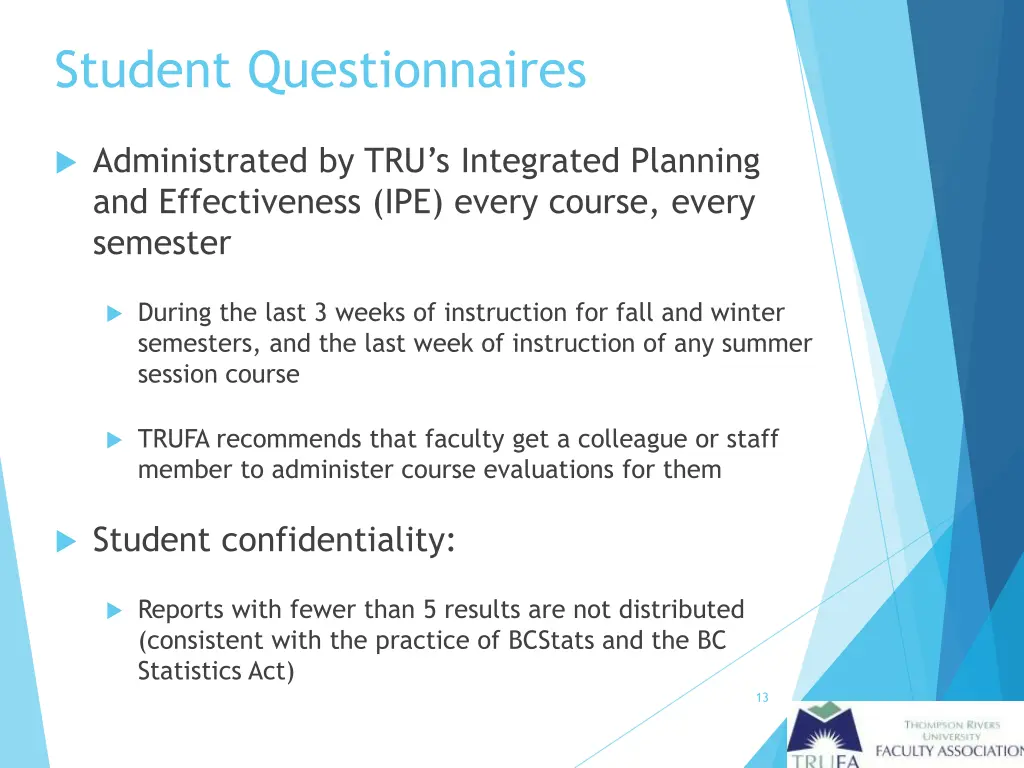 student questionnaires