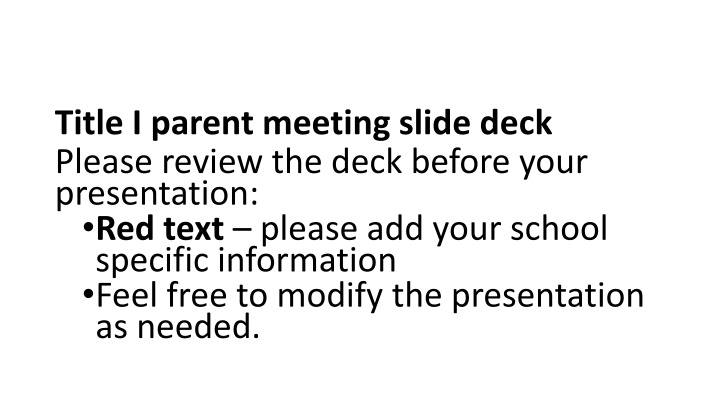 title i parent meeting slide deck please review