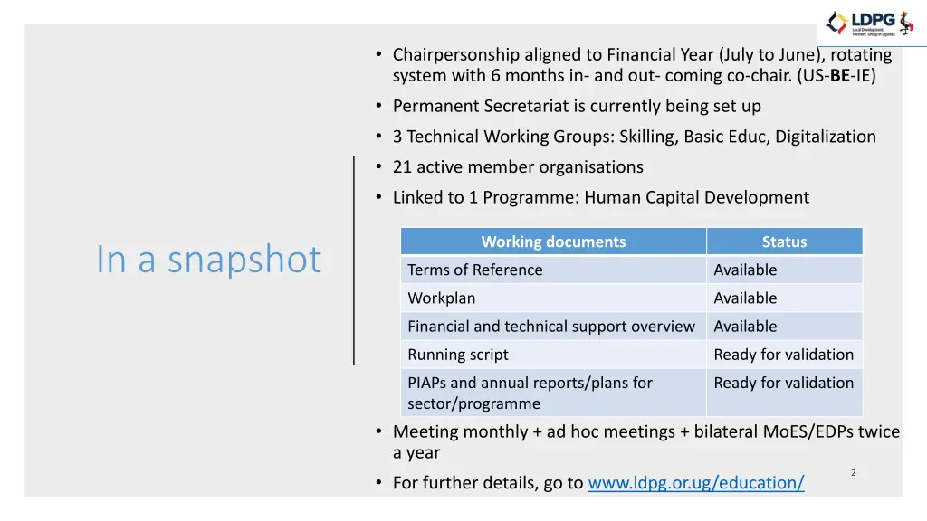 chairpersonship aligned to financial year july