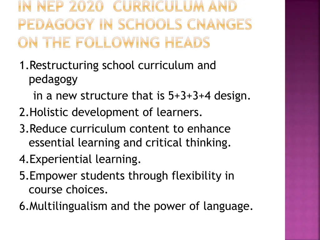 in nep 2020 curriculum and pedagogy in schools