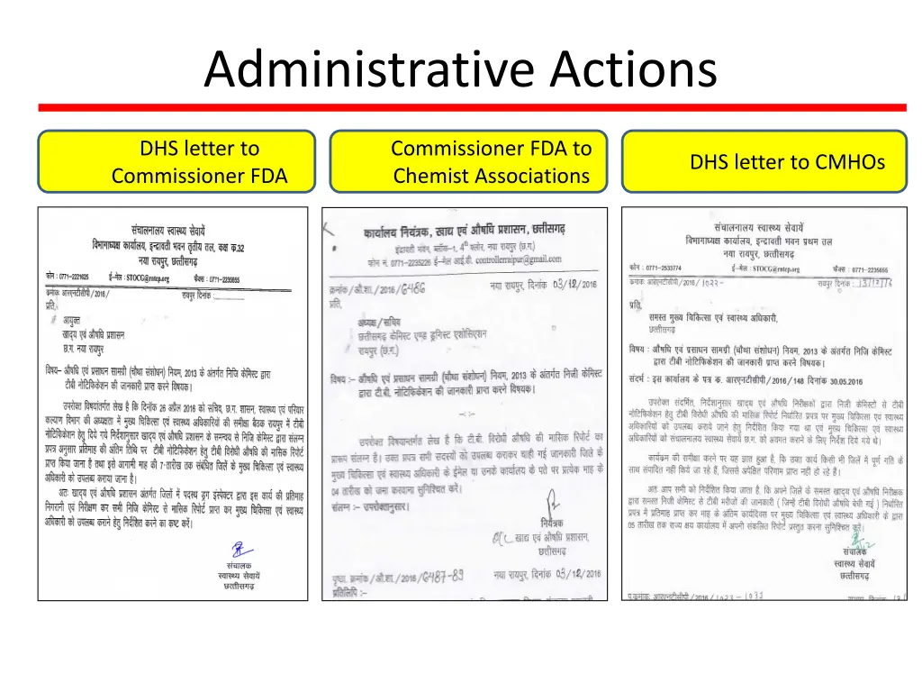 administrative actions