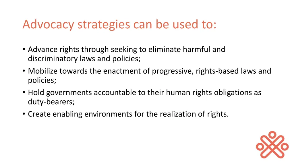 advocacy strategies can be used to