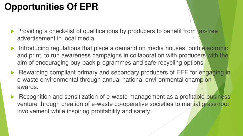 opportunities of epr