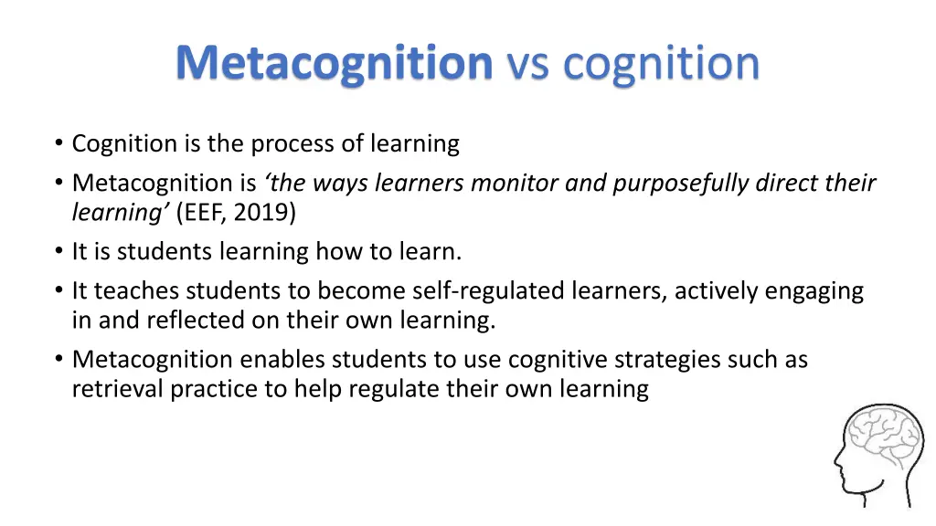 metacognition vs cognition