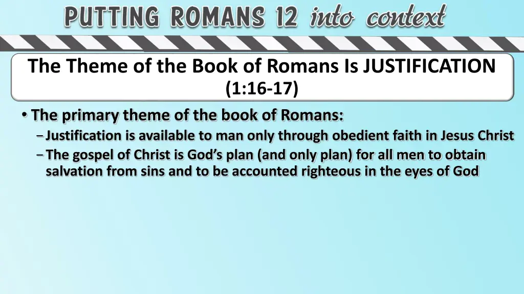 the theme of the book of romans is justification