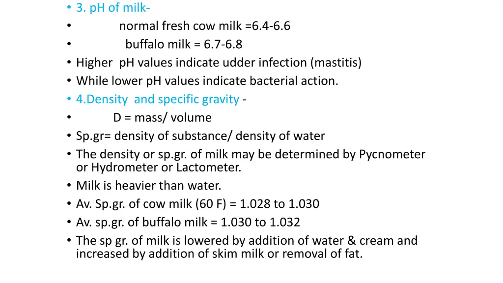 3 ph of milk higher ph values indicate udder