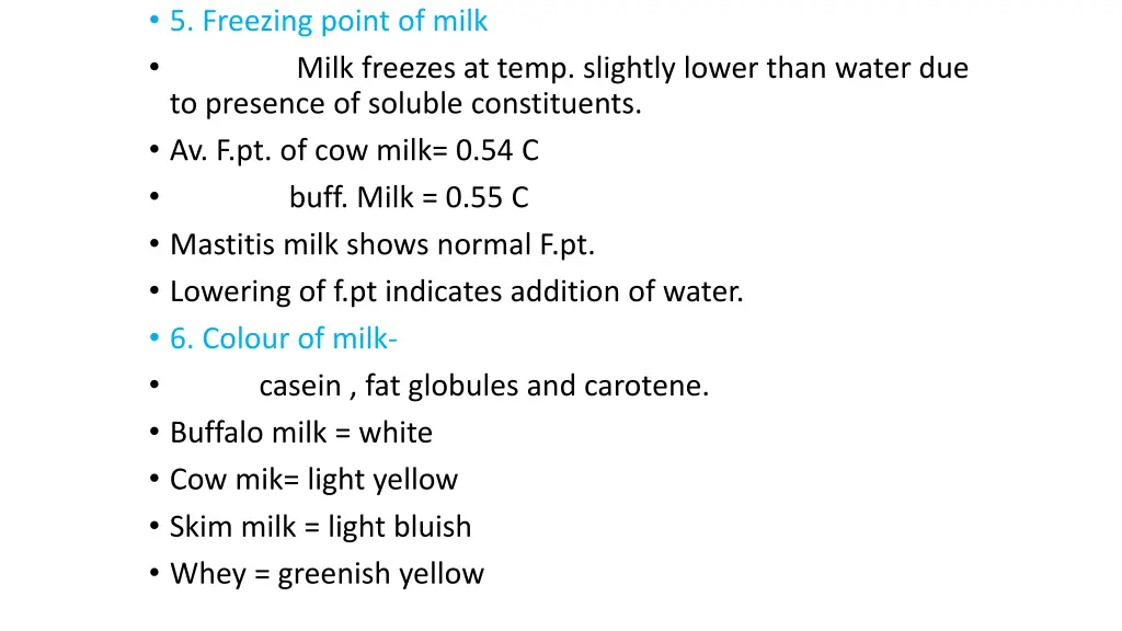 5 freezing point of milk milk freezes at temp