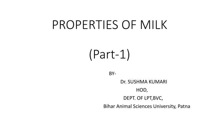 properties of milk