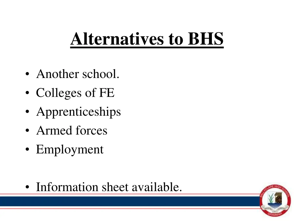 alternatives to bhs