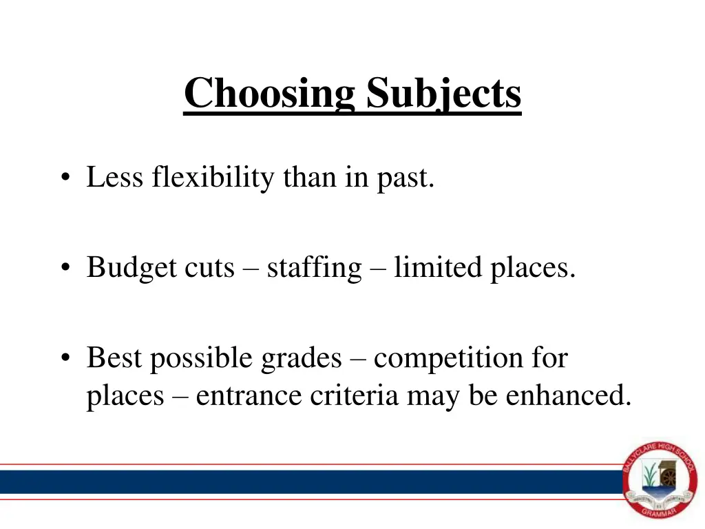 choosing subjects 2