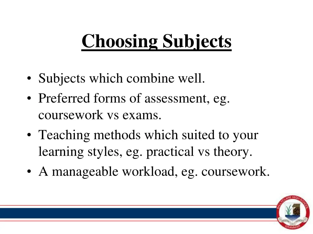 choosing subjects 5