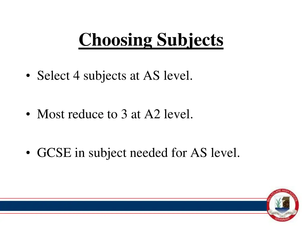 choosing subjects