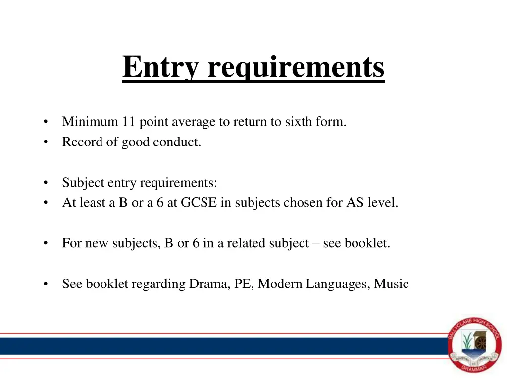 entry requirements