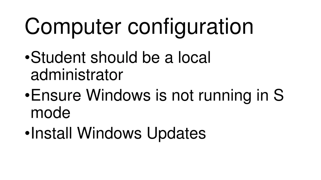 computer configuration