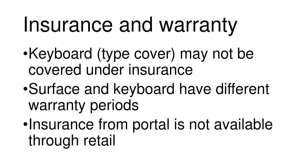 insurance and warranty