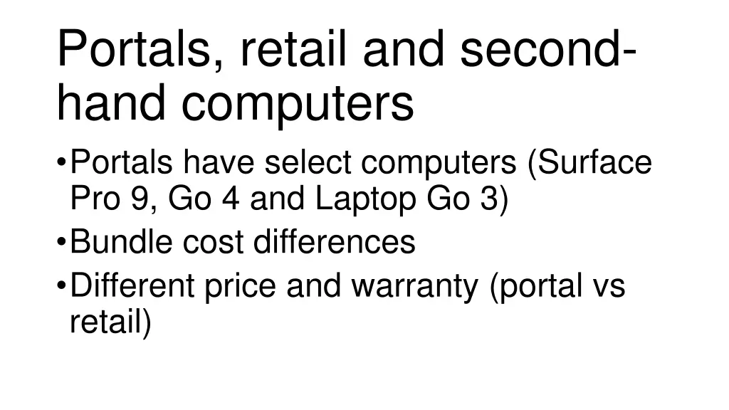 portals retail and second hand computers portals