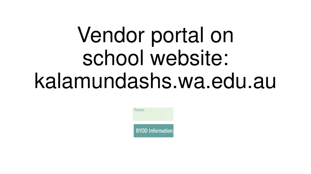 vendor portal on school website kalamundashs