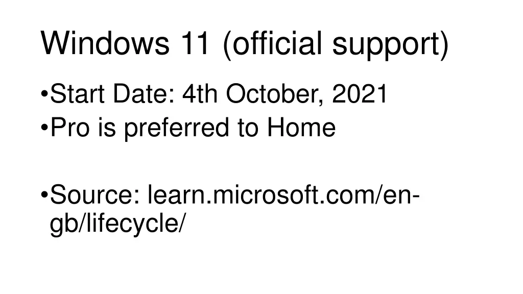 windows 11 official support