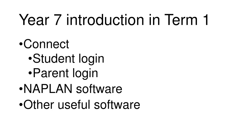 year 7 introduction in term 1 1