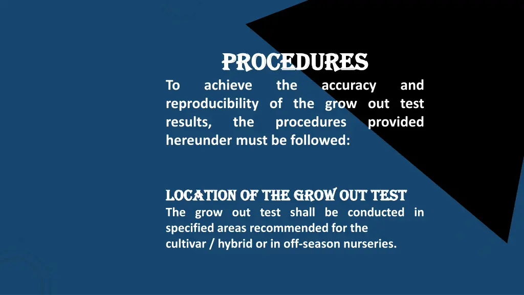 procedures procedures achieve the reproducibility